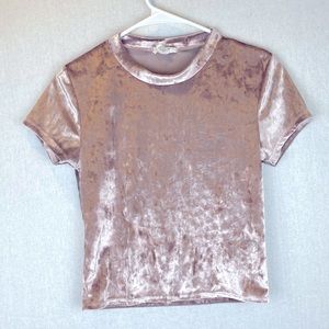 Women’s Light Pink Velvet Top
